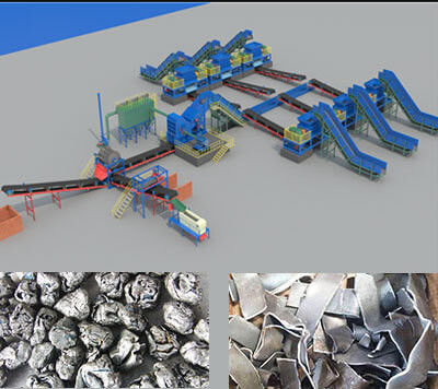 Máquina de trituração de ferro e metais não ferrosos