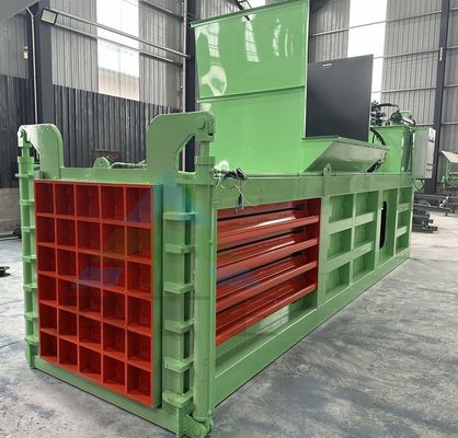 Balador hidráulico horizontal para sucata de metal, roupa, latas de alumínio e embalagens de papel