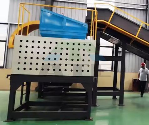Triturador automático de eixo duplo para reciclagem de resíduos de papel, pneus de automóveis e filme
