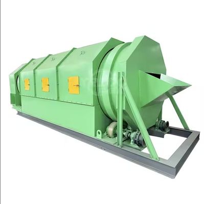 Máquina de triagem por tambor para sistema de triagem automática de sólidos dentro de uma instalação de triagem de resíduos