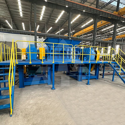 Triturador de eixo duplo para sucata de ferro metálico e cartão