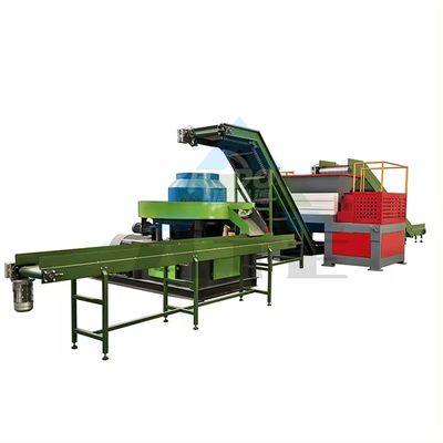 Máquina de triturador de eixo duplo para trituração de sucata de metal na linha de produção de migalhas de pneus