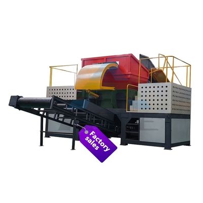 Máquina de trituração de resíduos de plástico de eixo duplo para sucata de papelão e metal