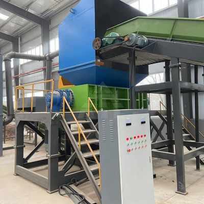 Triturador de metal de eixo duplo multifuncional para barris de plástico e caixas de pneus de sucata