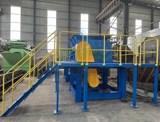 Triturador de eixo duplo totalmente automático para reciclagem de lixo doméstico MSW e mais