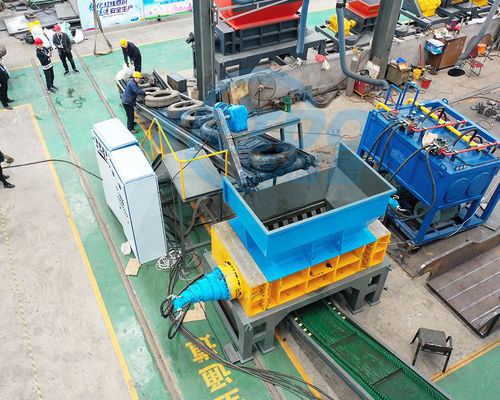 Metal processado ALLOI Duplo eixo Borracha pneu de metal triturador moinho de martelo para reciclagem