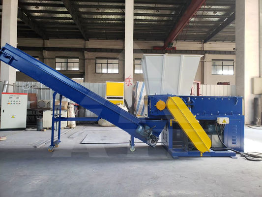 Triturador de plástico de eixo único para reciclagem de materiais de madeira e cartão