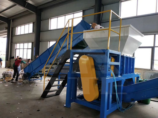 Triturador de plástico de eixo único para reciclagem de materiais de madeira e cartão