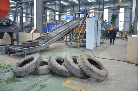 Produto final de partículas de borracha triturador de pneus de eixo duplo para a desintegração de resíduos de pneus