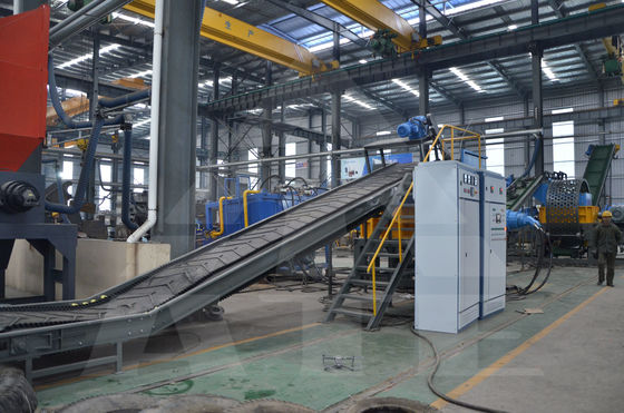 Reciclagem de resíduos de pneus de alto nível com máquina e transportador de trituração de pneus de borracha