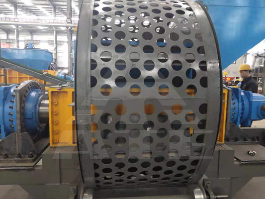 Triturador primário de pneus de eixo duplo Triturador de resíduos de pneus para produtos finais de partículas de borracha