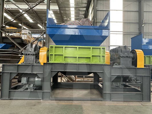 200-2200mm Dimensão de entrada Triturador de eixo duplo para garrafas de vidro de resíduos metálicos e plásticos