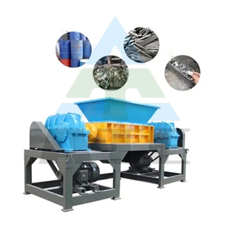 Triturador de eixo duplo de 30 kW para trituração de sucata de plástico e metal na fábrica de reciclagem de pneus