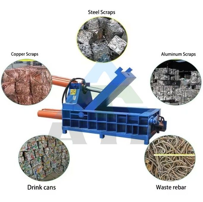 Baler de prensagem de blocos metálicos para sucata de aço em instalações de reciclagem, processamento e siderurgia