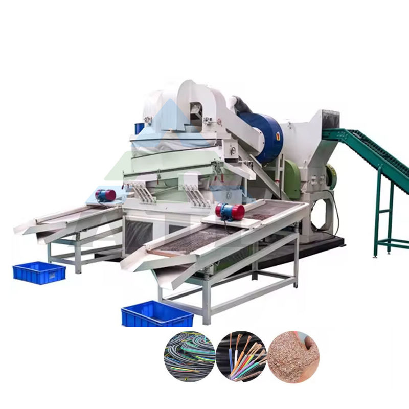 Máquina de contador de arroz de cobre seco de capacidade de 300-500 kg/h para granulador de cabo de sucata melhorado