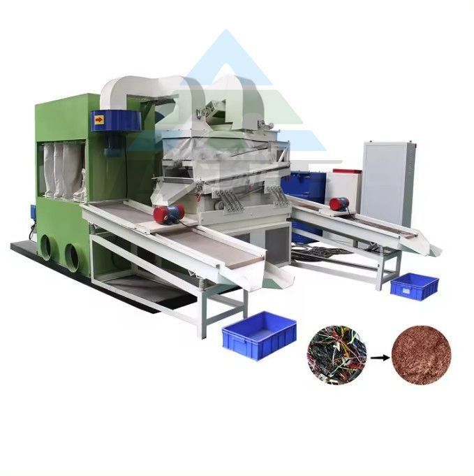 Granulador de resíduos de cobre PVC Granulador de resíduos de cabo automático separado Tamanhos de saída 3cm