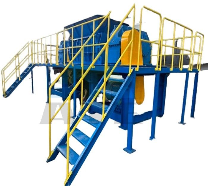 Triturador de eixo duplo totalmente automático para reciclagem de lixo doméstico MSW e mais