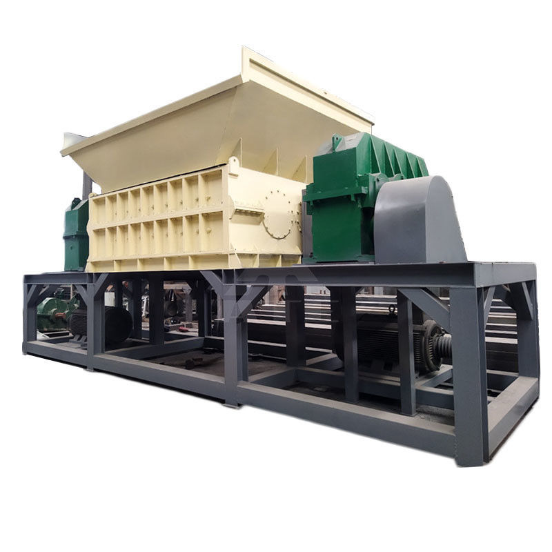 Triturador compacto de eixo duplo para reciclagem de sucata de metal e cartão em bebidas alimentares