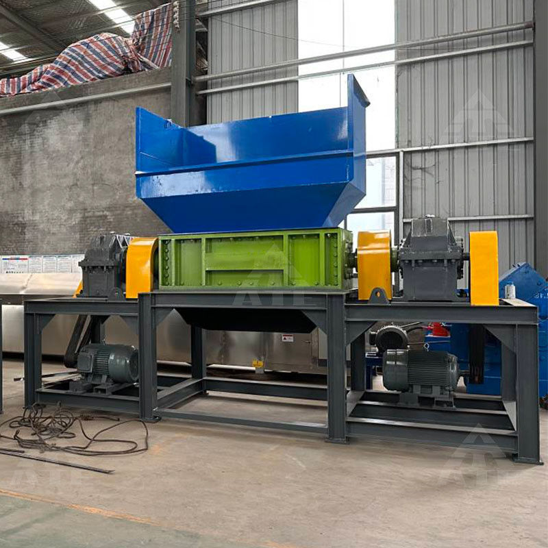 Duração de vida útil Triturador de eixo duplo para sucata de metal plástico vidro de madeira e garrafa